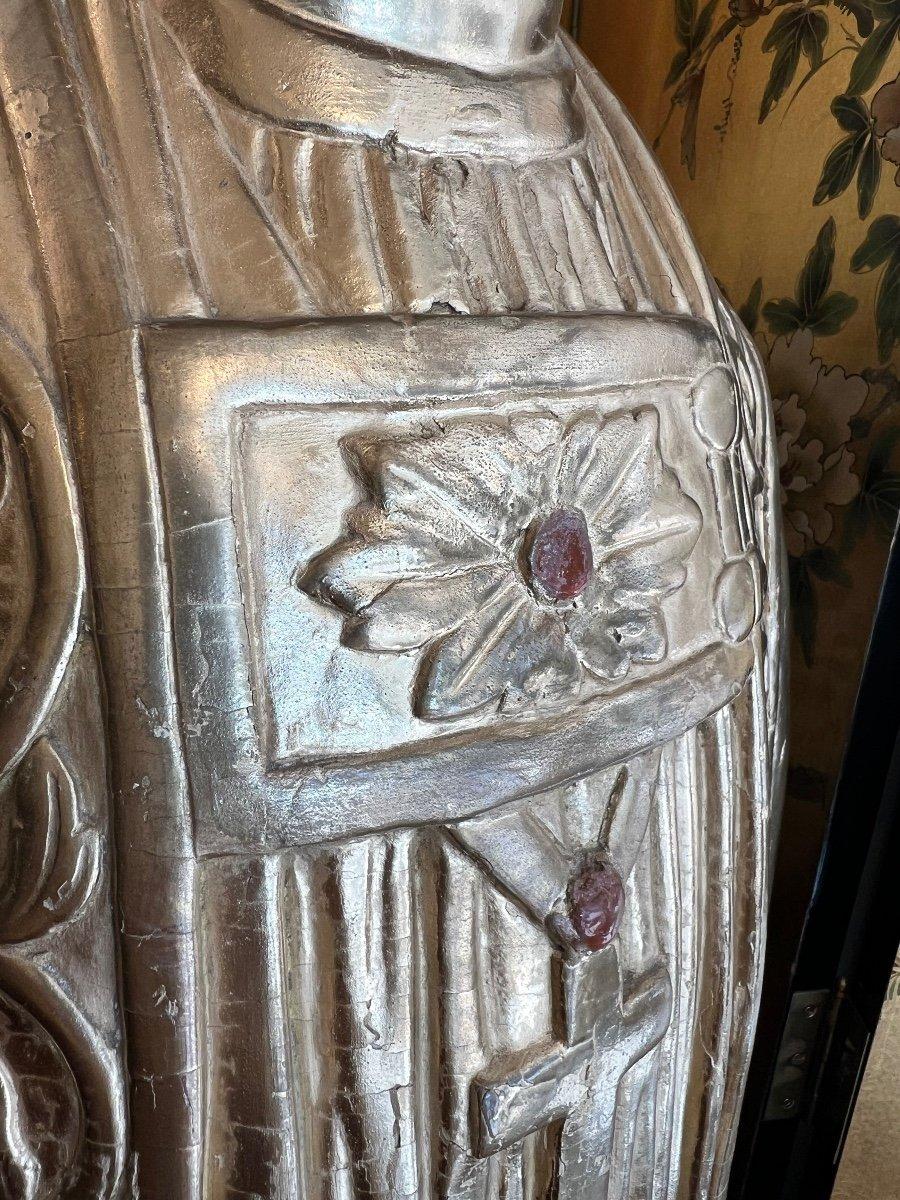 Reliquary-Büste eines Bischofs aus vergoldetem Holz aus dem späten 17. Jahrhundert (Französisch) im Angebot