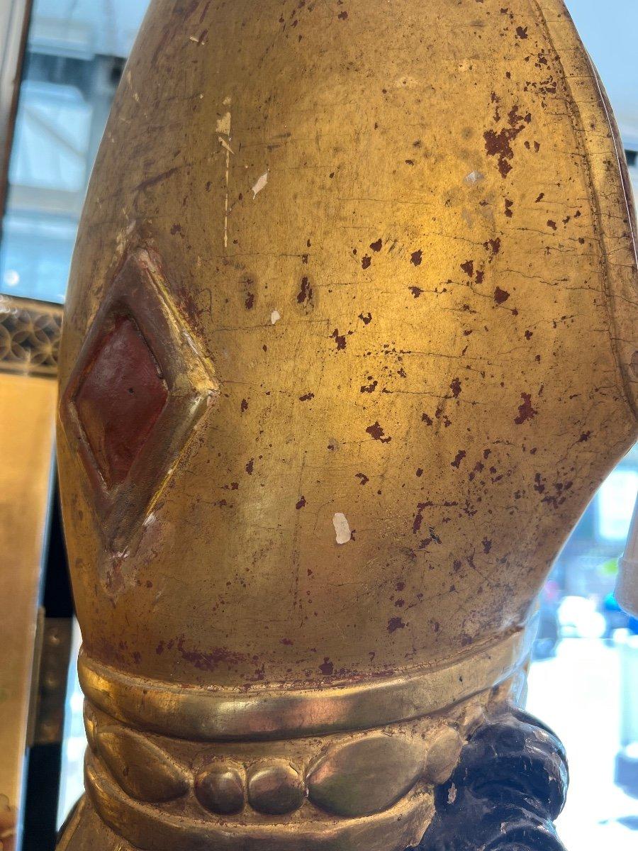 Reliquary-Büste eines Bischofs aus vergoldetem Holz aus dem späten 17. Jahrhundert im Angebot 1