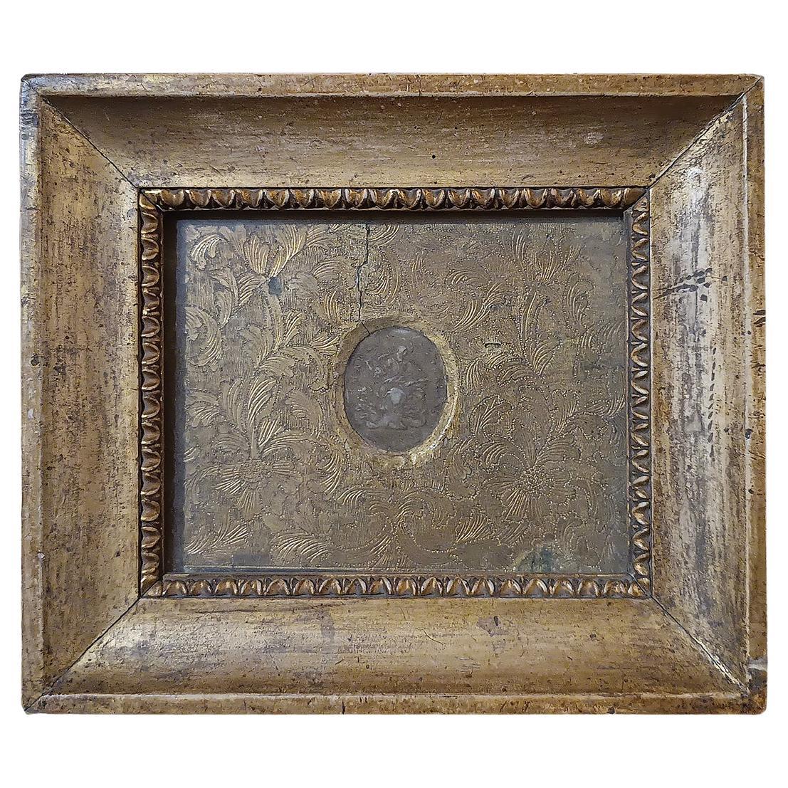 LATE 17th CENTURY RELIQUARY WITH A WAX CAMEO For Sale