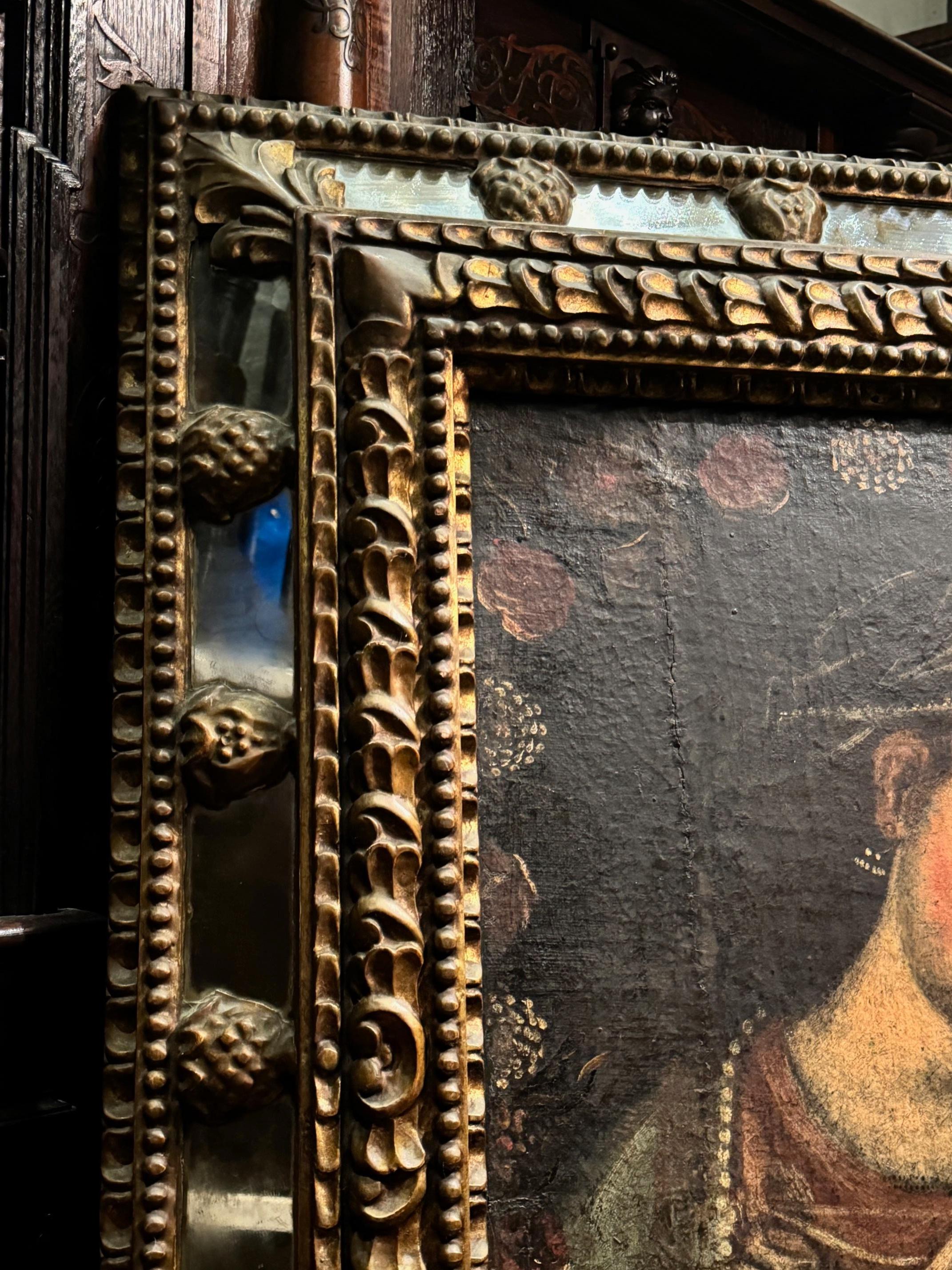 Nostra Signora e il Bambino Gesù di epoca coloniale spagnola della fine del XVII secolo in vendita 3