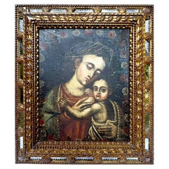 Nuestra Señora y el Niño Jesús coloniales españoles de finales del siglo XVII