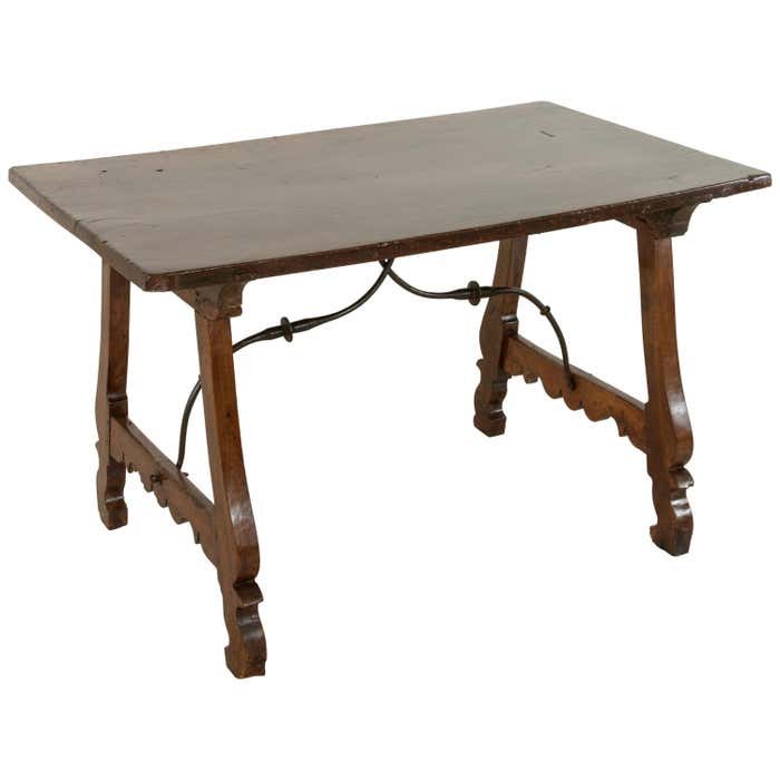 Late 17th Century Spanish Renaissance Style Walnut Writing Table, Iron ...