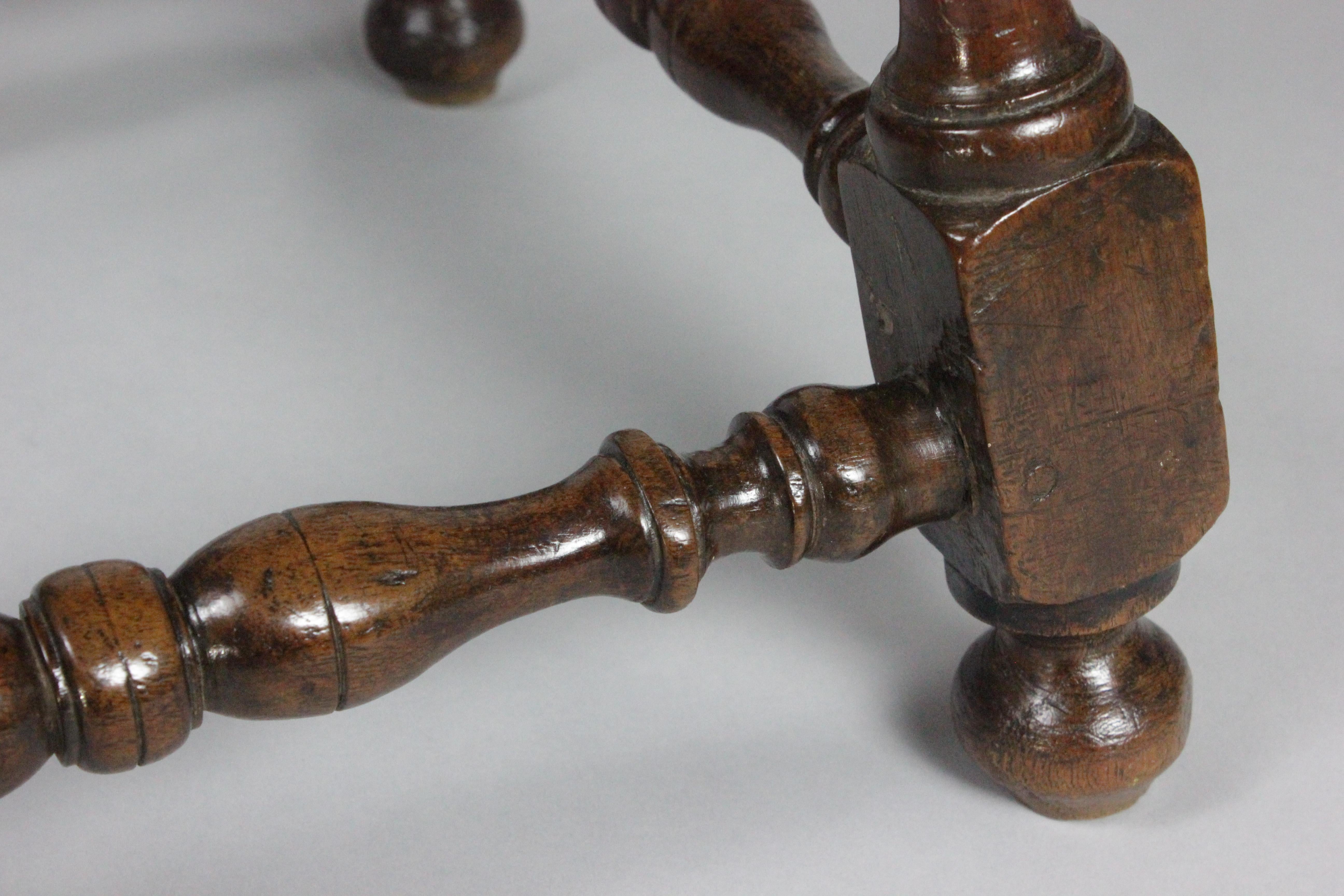 18th Century and Earlier Late 17th Century Spanish Walnut Stool, Circa 1680 For Sale