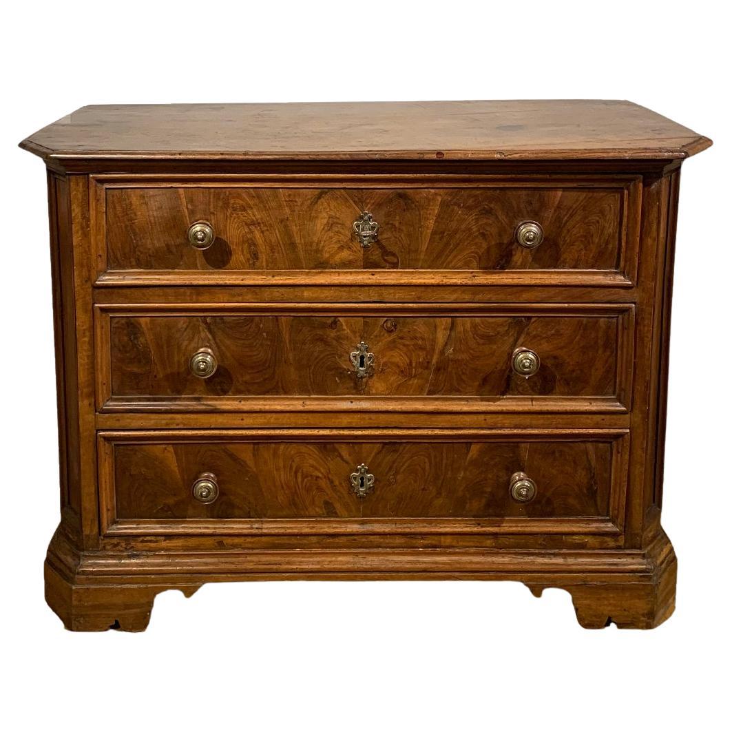 Late 17th Century Tuscany Walnut Chest of Drawer For Sale