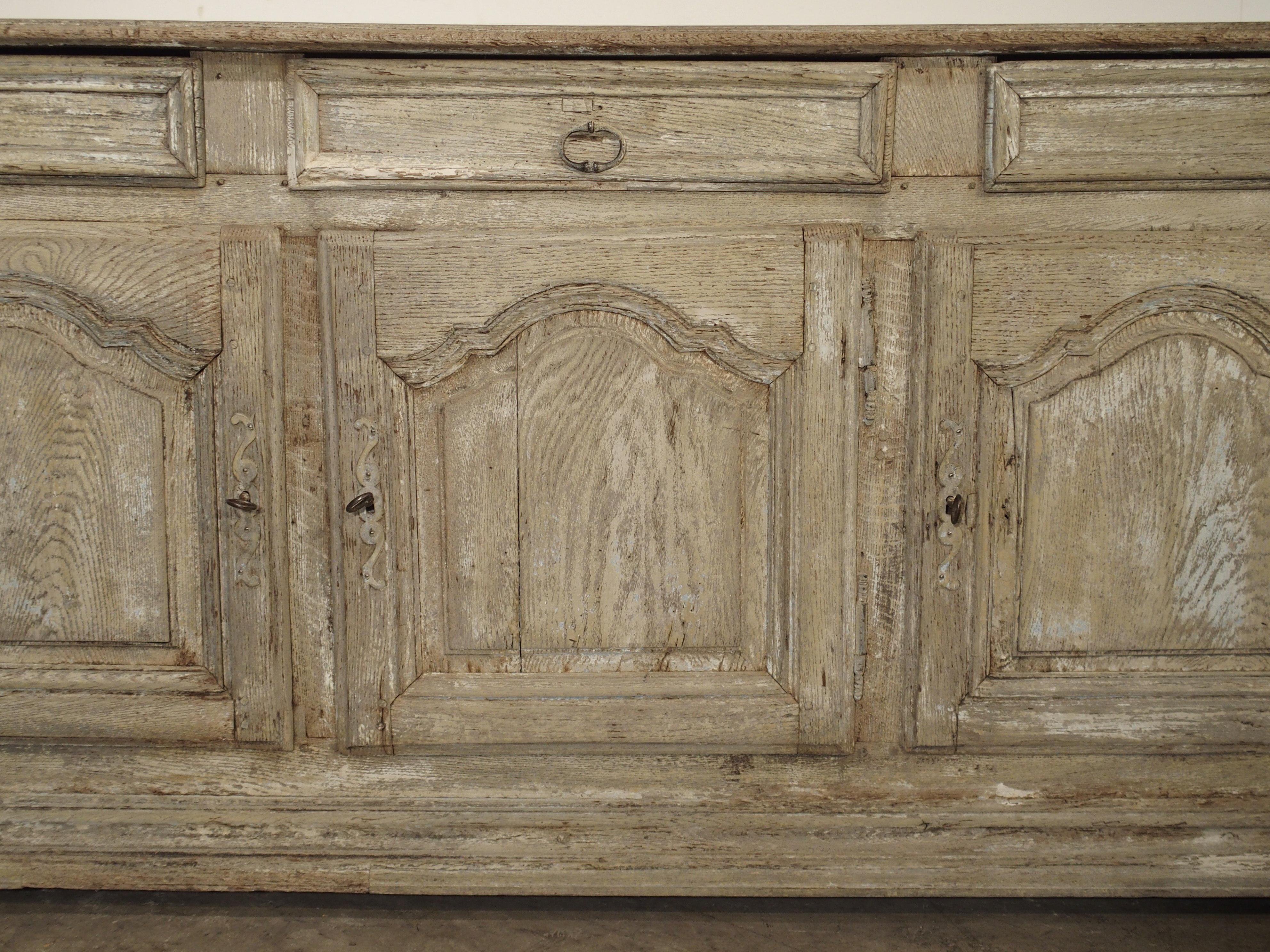 French Late 17th Century Whitewashed Oak Enfilade from Burgundy, France