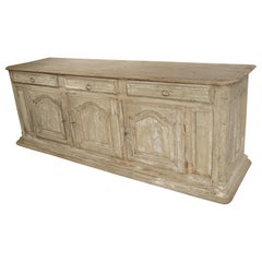 Antique Late 17th Century Whitewashed Oak Enfilade from Burgundy, France