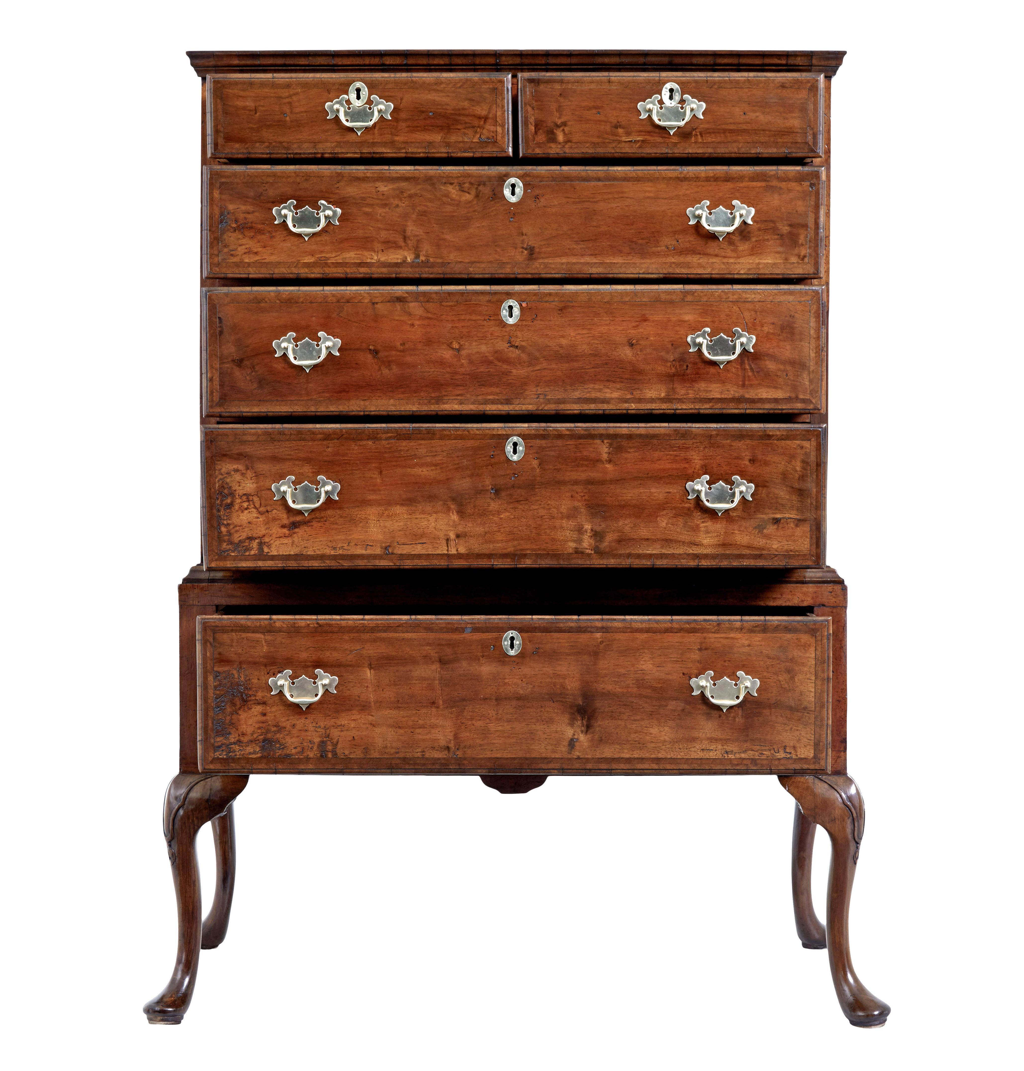 English Late 17th century William and Mary walnut chest on stand