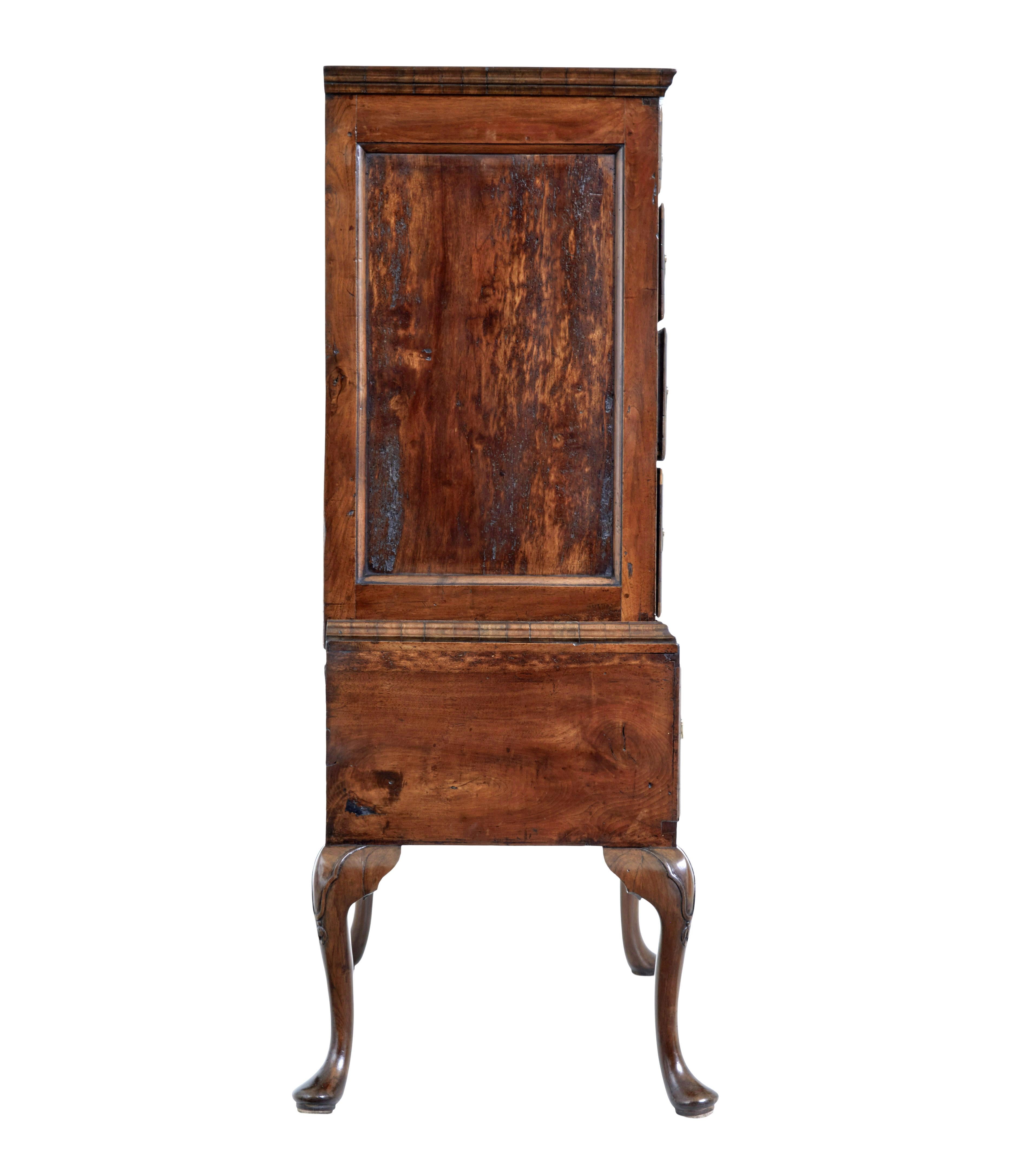 17th Century Late 17th century William and Mary walnut chest on stand