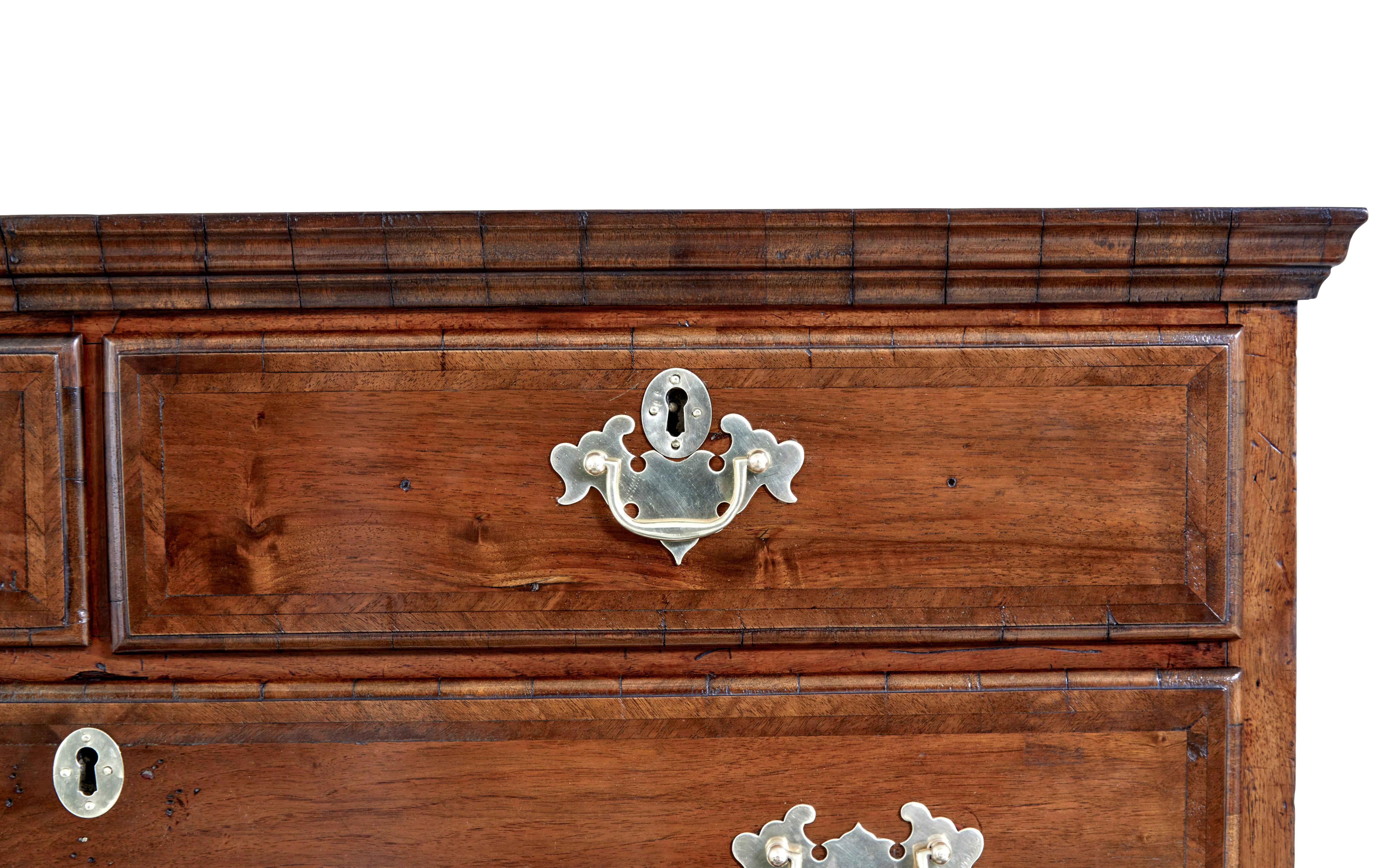 Walnut Late 17th century William and Mary walnut chest on stand