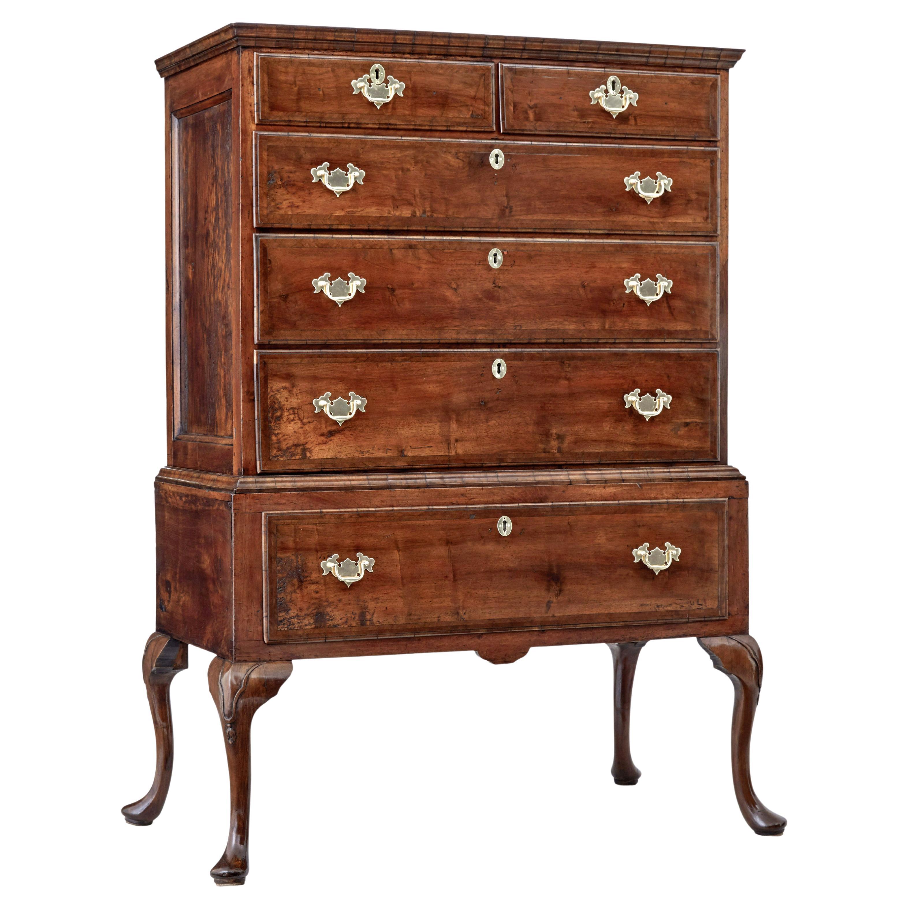 Late 17th Century William and Mary Walnut Chest on Stand For Sale