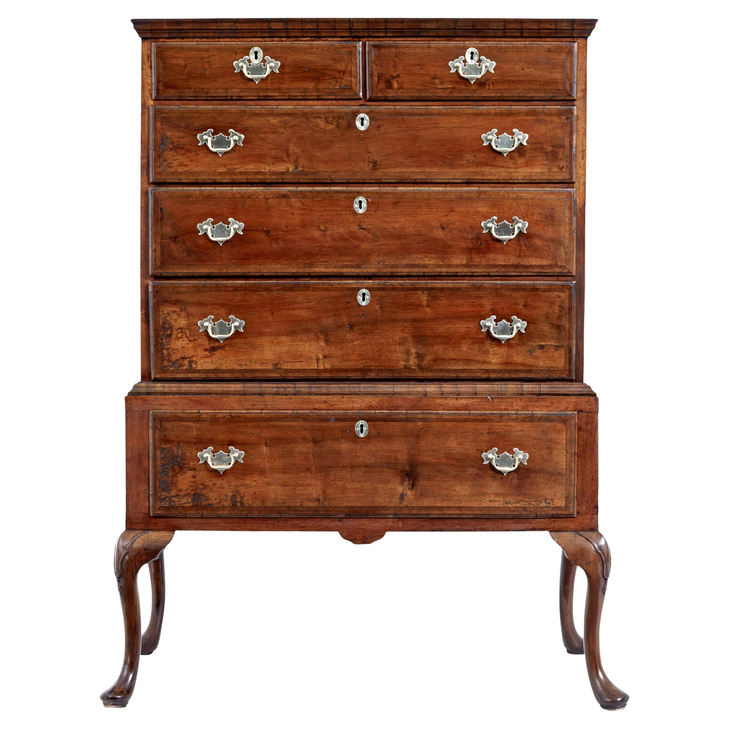 Late 17th century William and Mary walnut chest on stand