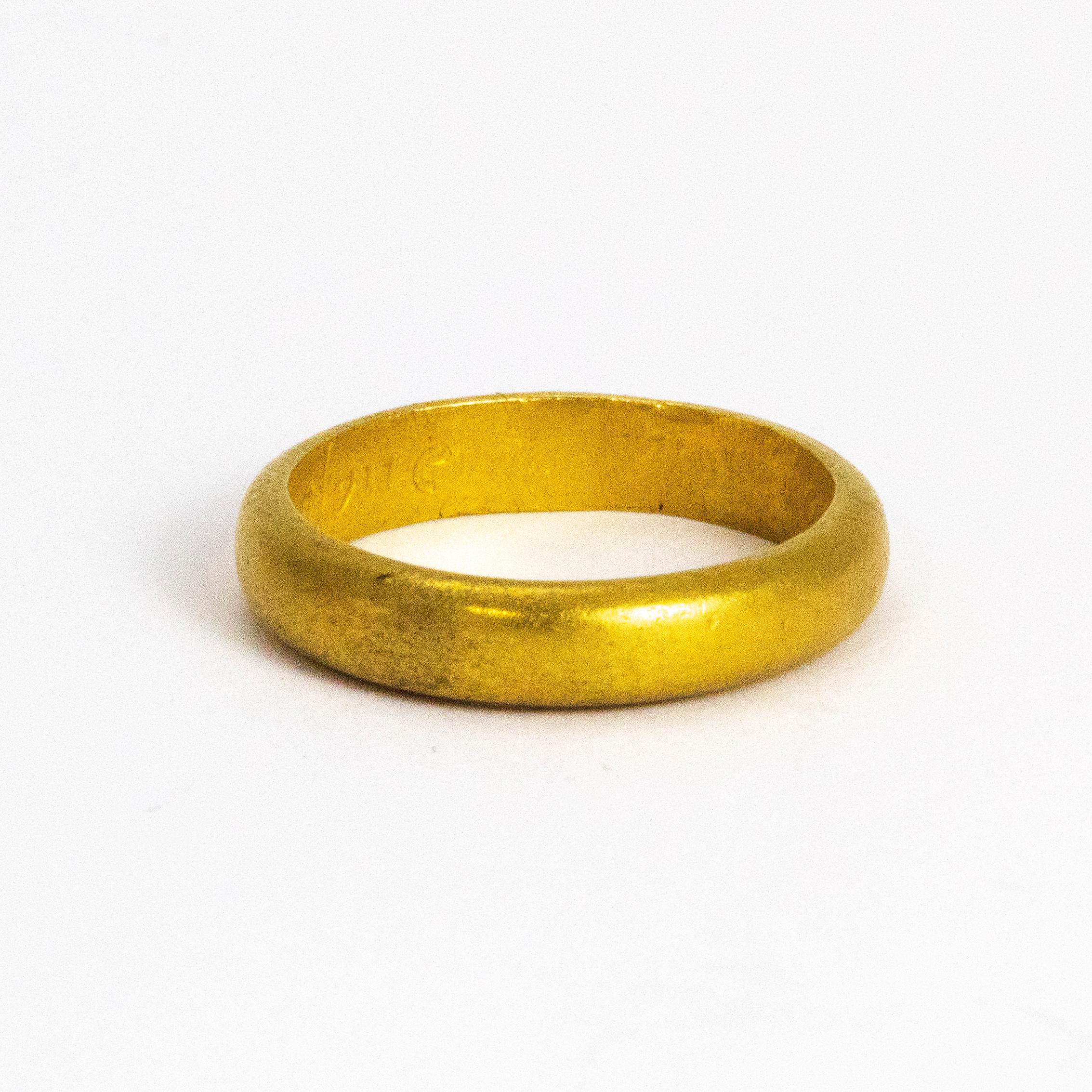 George I Late 17th-Early 18th Century 18 Karat Gold Posy Ring