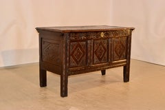 Late 17th-Early 18th Century Carved Blanket Chest