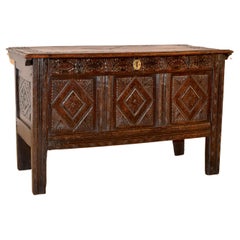 Late 17th-Early 18th Century Carved Blanket Chest