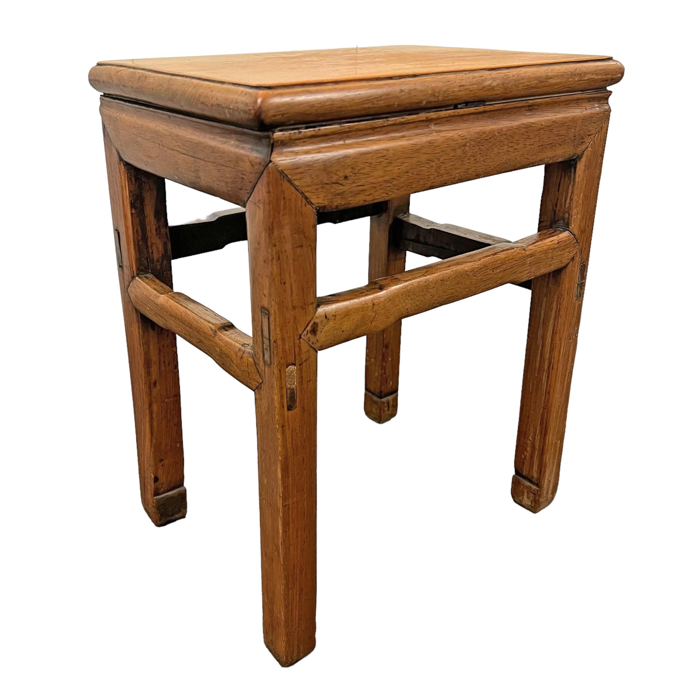 Ming Late 17th/Early 18th Century Chinese Huanghuali Scholar's Stool For Sale