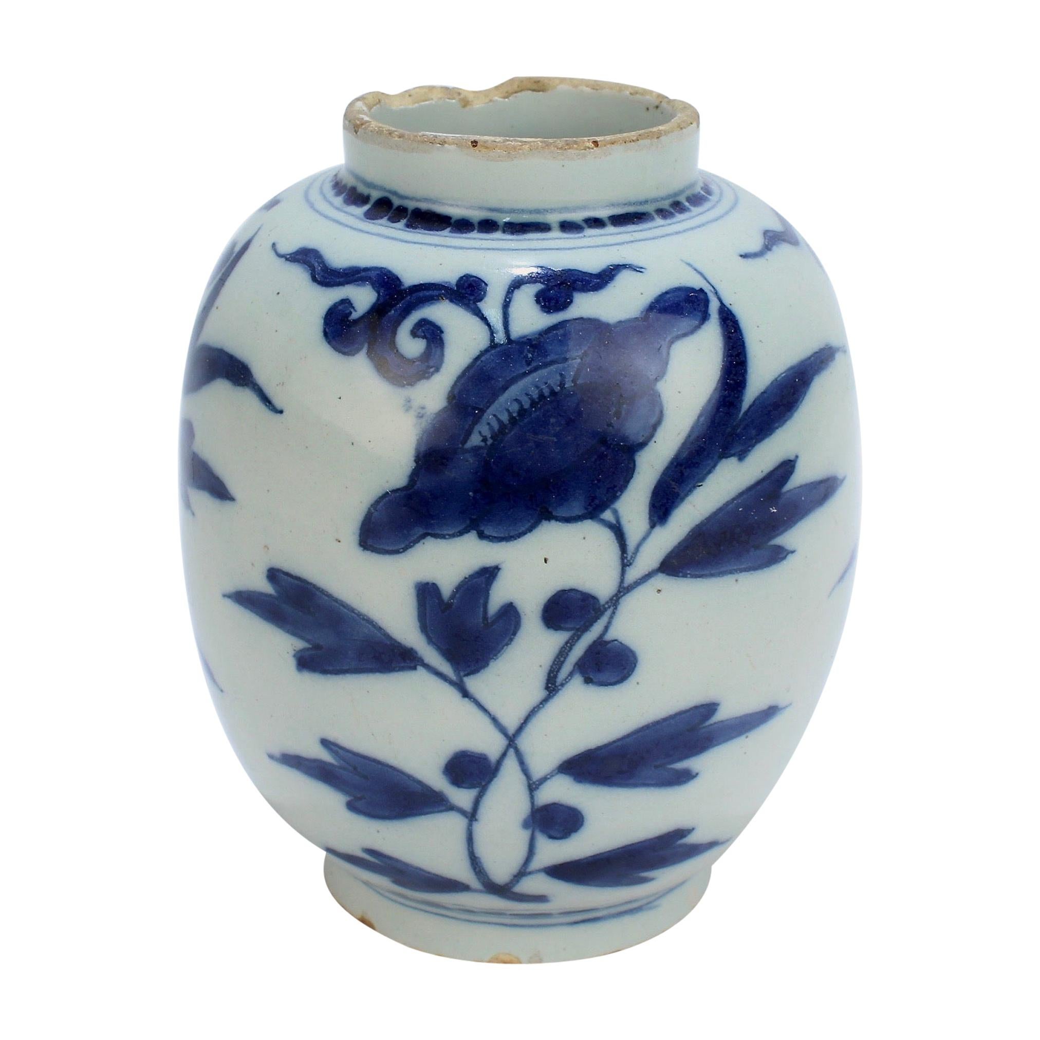 Late 17th-Early 18th Century Dutch Delft Vase or Jar Marked for Gerrit Kam For Sale