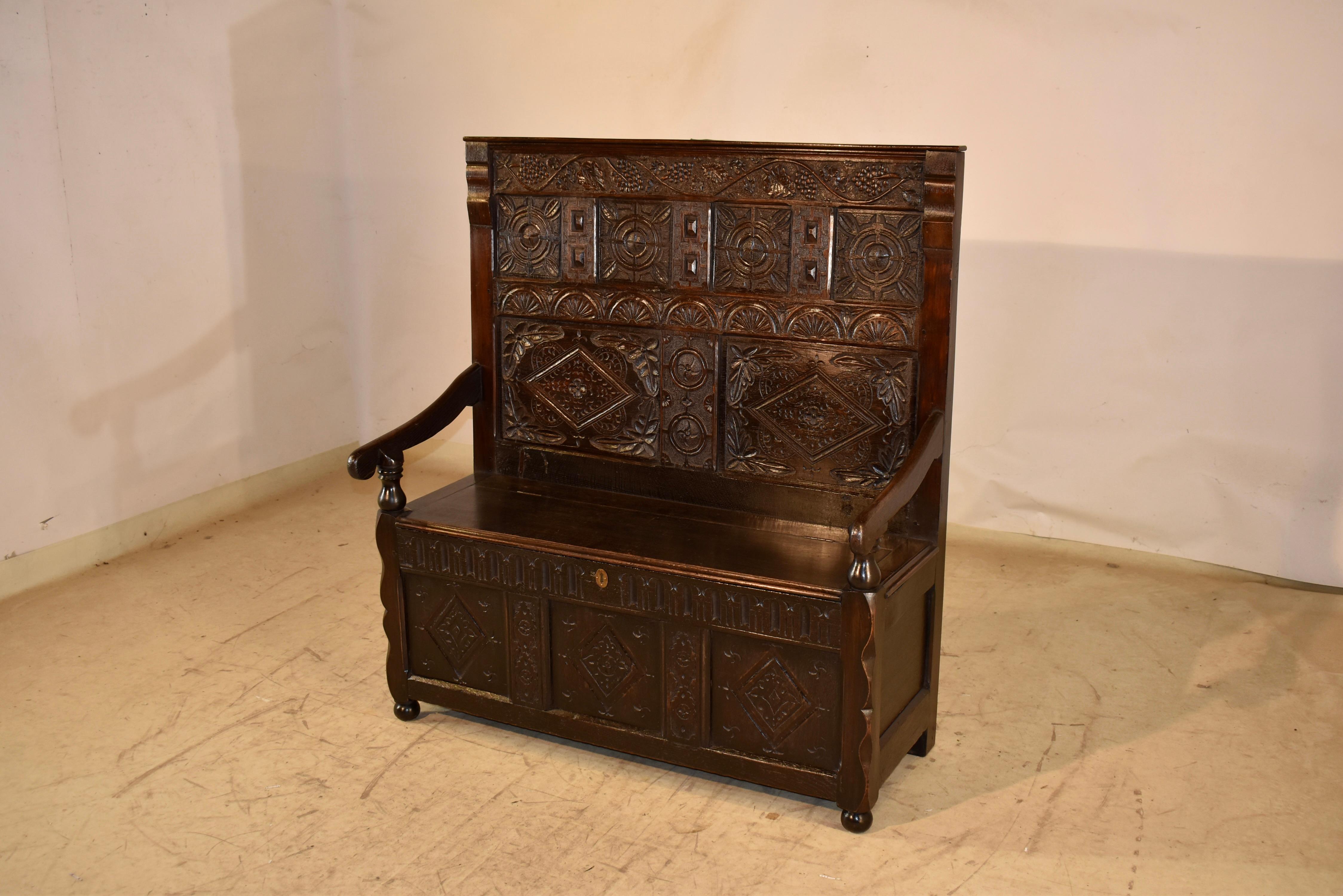 Late 17th/Early 18th Century English Oak Settle im Zustand „Gut“ im Angebot in High Point, NC