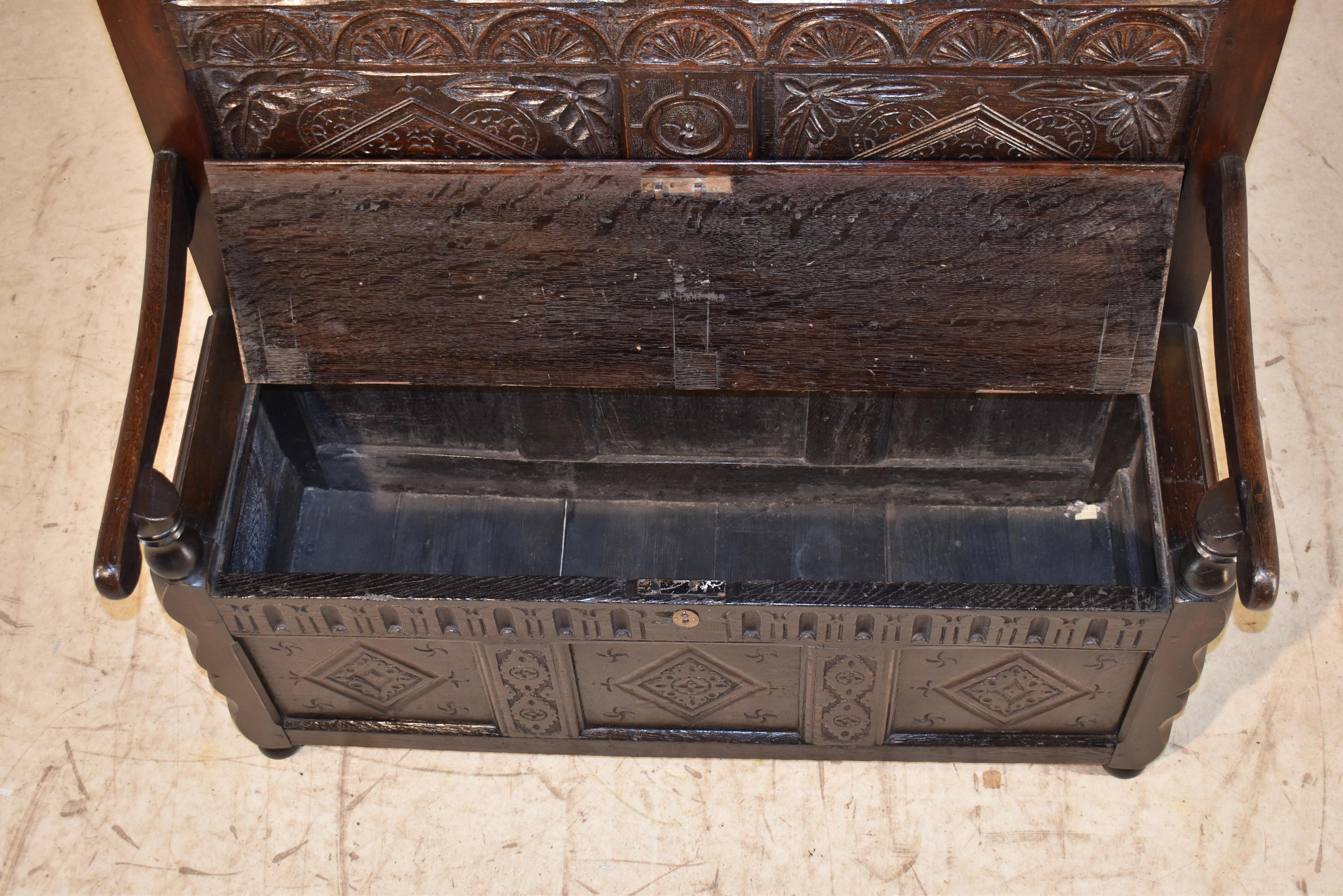 Late 17th/Early 18th Century English Oak Settle im Angebot 1