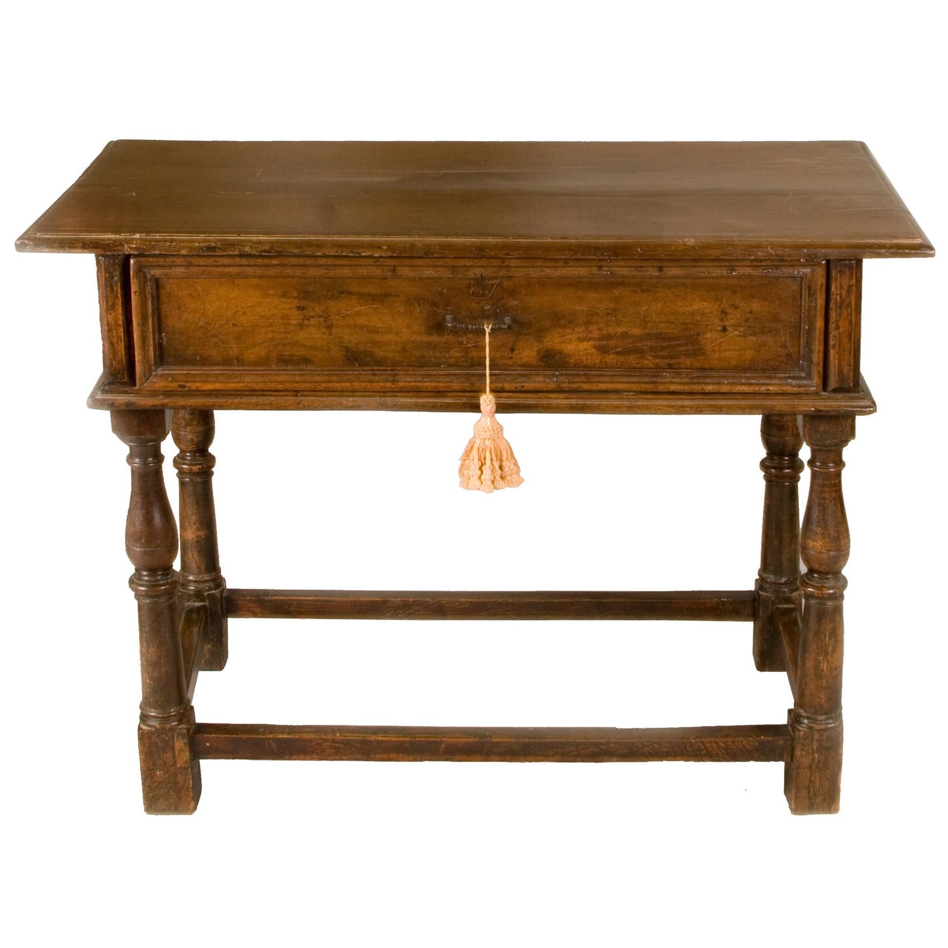 Late 17th-Early 18th Century Italian Table with One Drawer