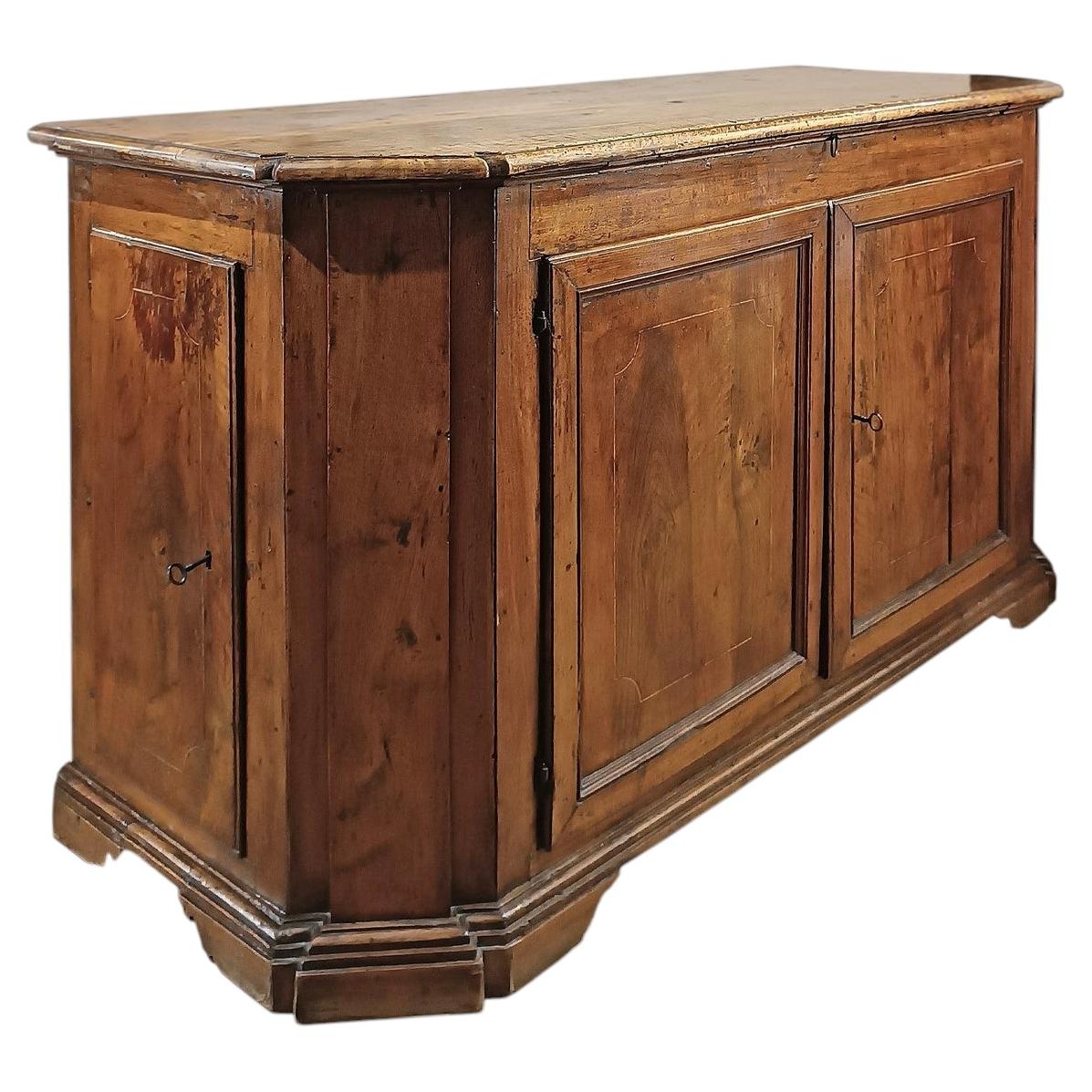 LATE 17th-EARLY 18th CENTURY LOUIS XIV WALNUT SIDEBOARD WITH FOUR DOORS