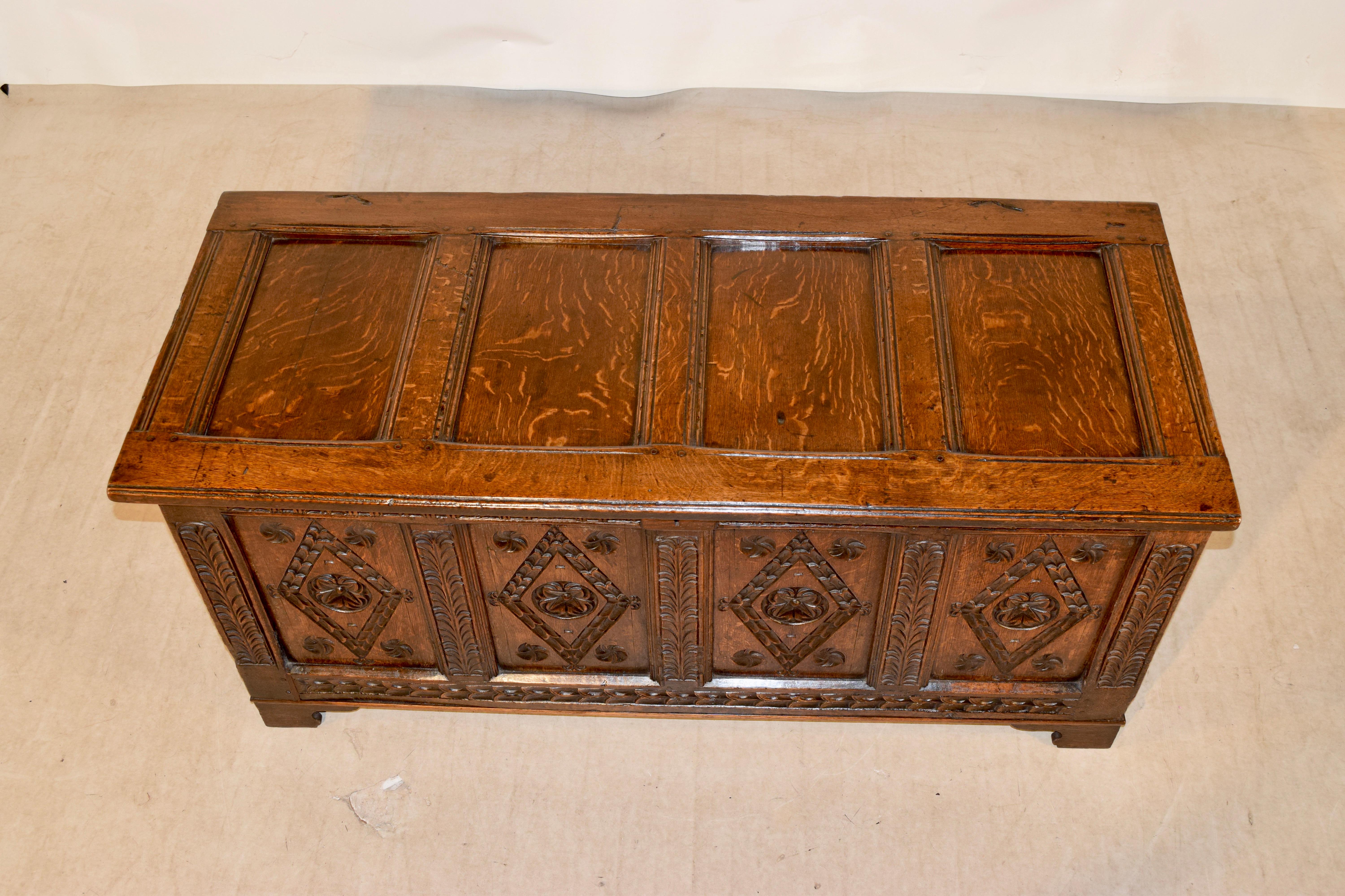 English Late 17th-Early 18th Century Oak Blanket Chest