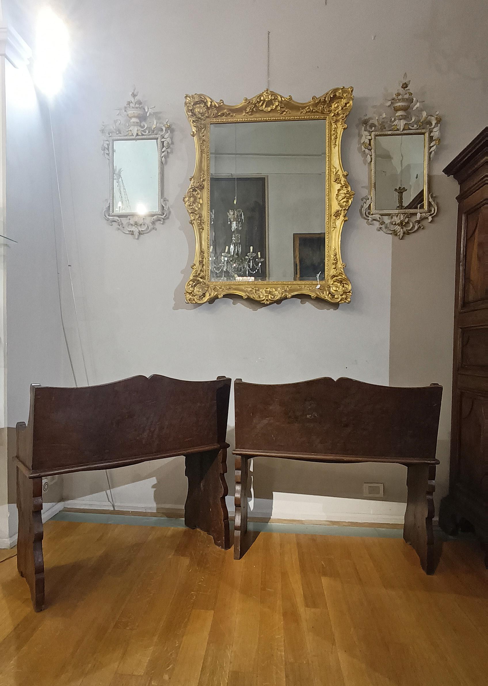 LATE 17th-EARLY 18th CENTURY PAIR OF LOUIS XIV WALNUT BENCHES For Sale 2