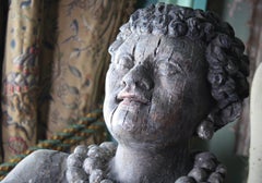 Late 17th/Early 18th Century Polychrome Tobacconist Figure Sign Folk Art Carving