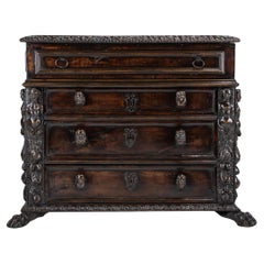 Late 17th or Early 18th Century Walnut Bambocci Commode