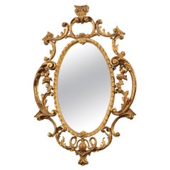 Late 18th Century Ornate Carved Wood and Gilt Mirror