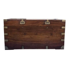 Antique Late 1800s 19th Century Camphor Wood Trunk, Stamped 'Cheong Hop'