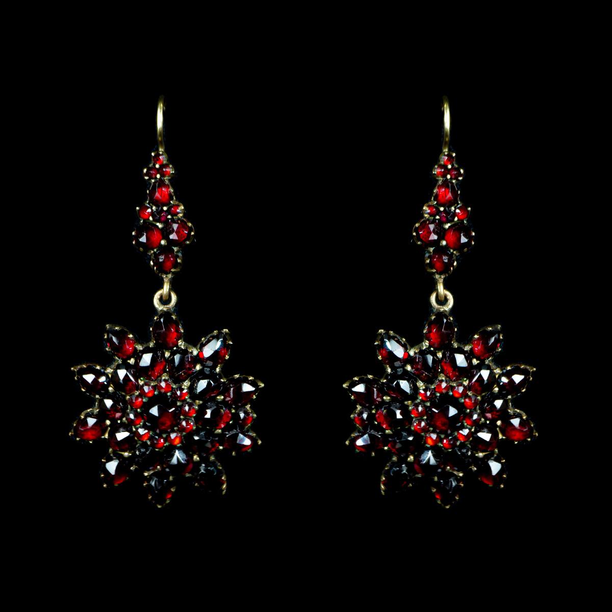 bohemian garnet earrings