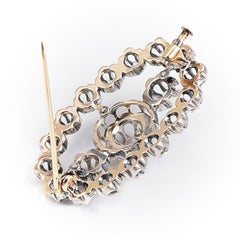 Late 1800s Brooch Between Art Nouveau and Art Deco in 18k White Gold, Diamonds