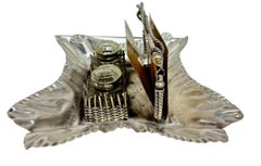 Late 1800's Double Ink Well & Letter Holder- From Agne's Moorehead Estate