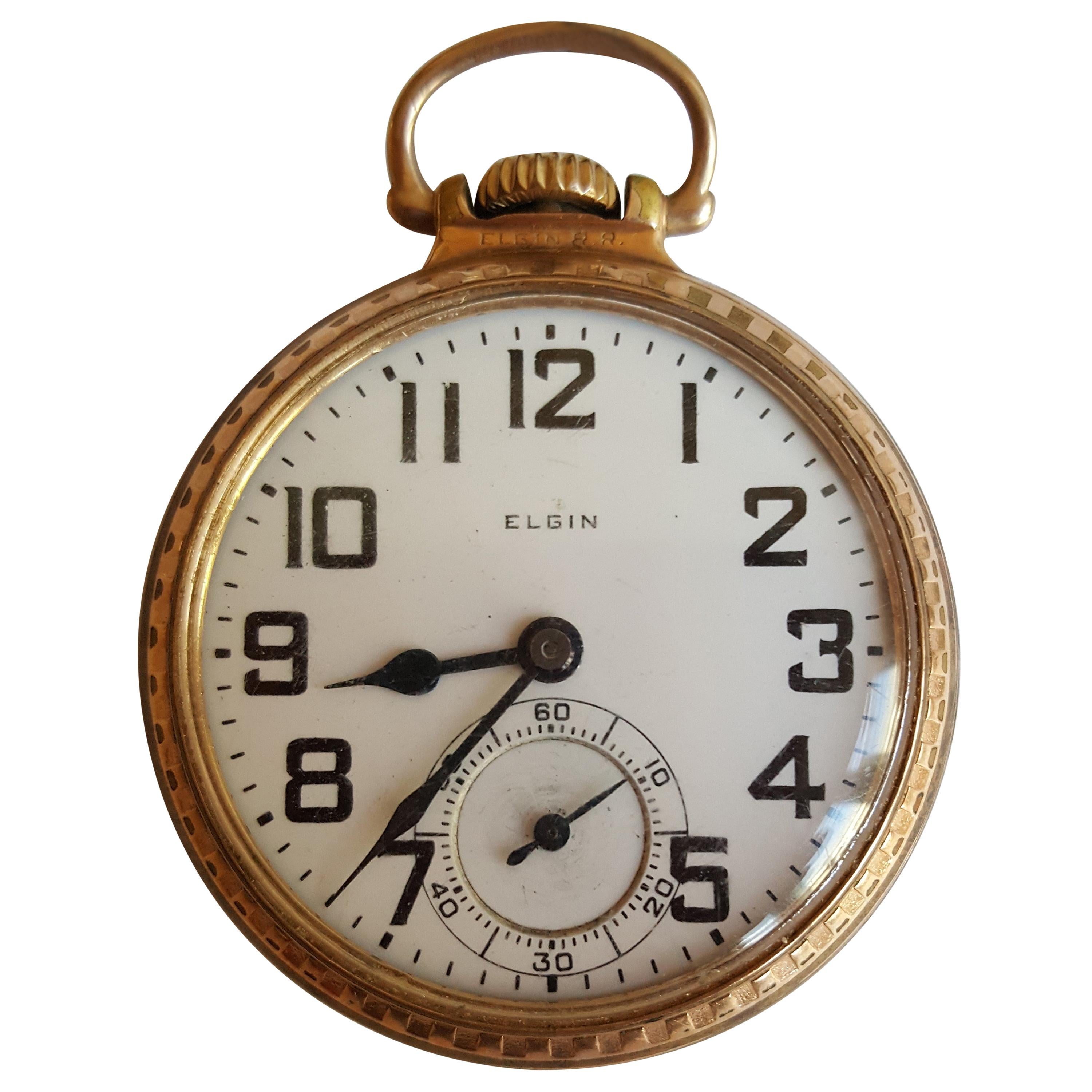 1924 Elgin Pocketwatch, Working, 21 Jewel, BW Raymond, Gold Filled