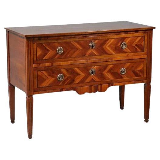 Late 1800’s English Walnut Marquetry Commode/ Drawers For Sale
