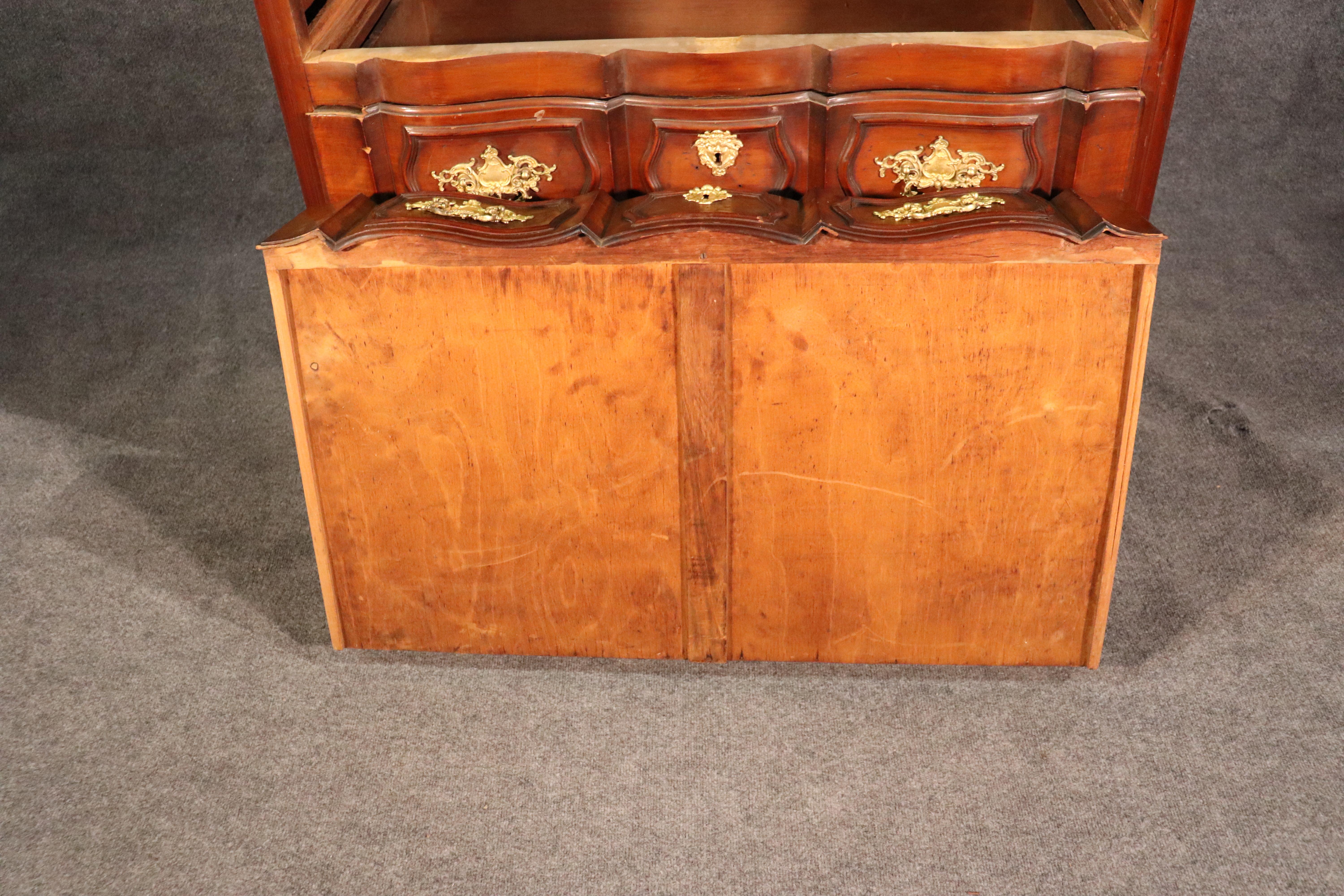 Late 1800s Era French Louis XV Carved Walnut and Bronze Ormolu Dresser Commode 4