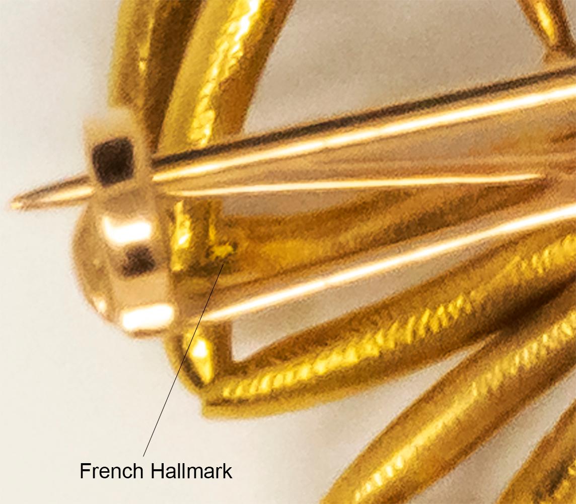 Ende 1800er Französisch 18kt Gold Diamant & Rubin Spinne Brosche 5