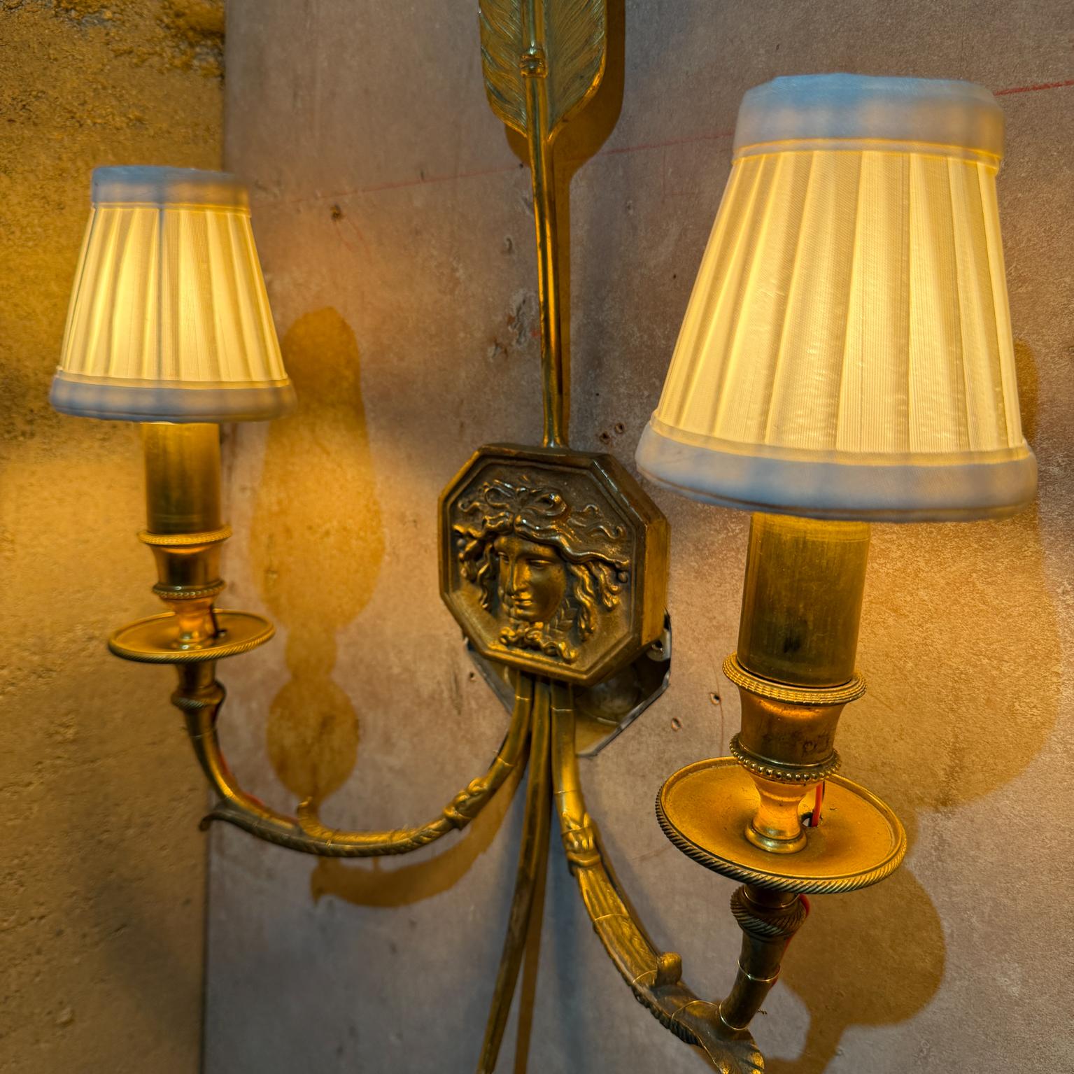 Late 1800s French Empire Bronze Wall Sconces For Sale 7