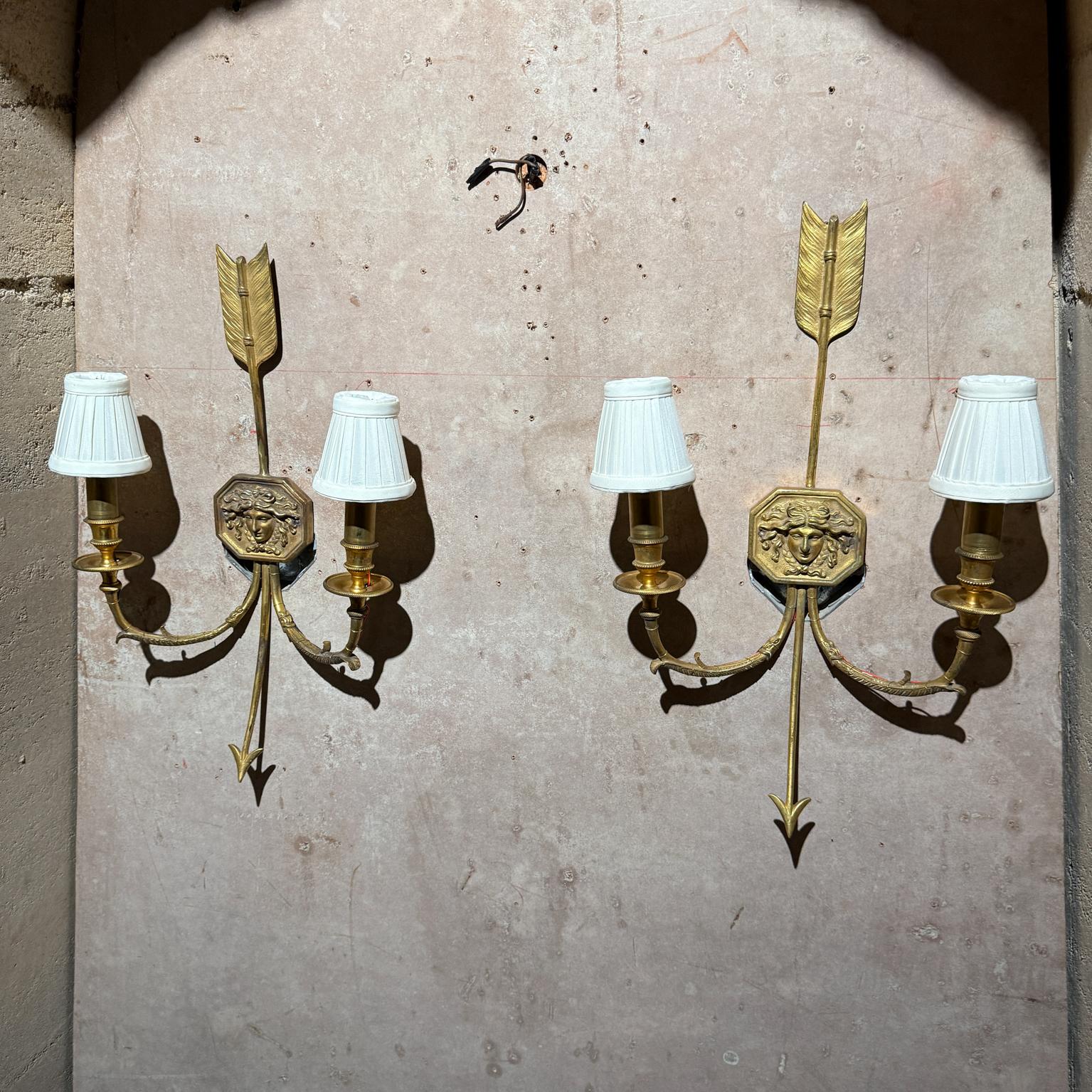 Late 1800s French Empire Bronze Wall Sconces For Sale 10