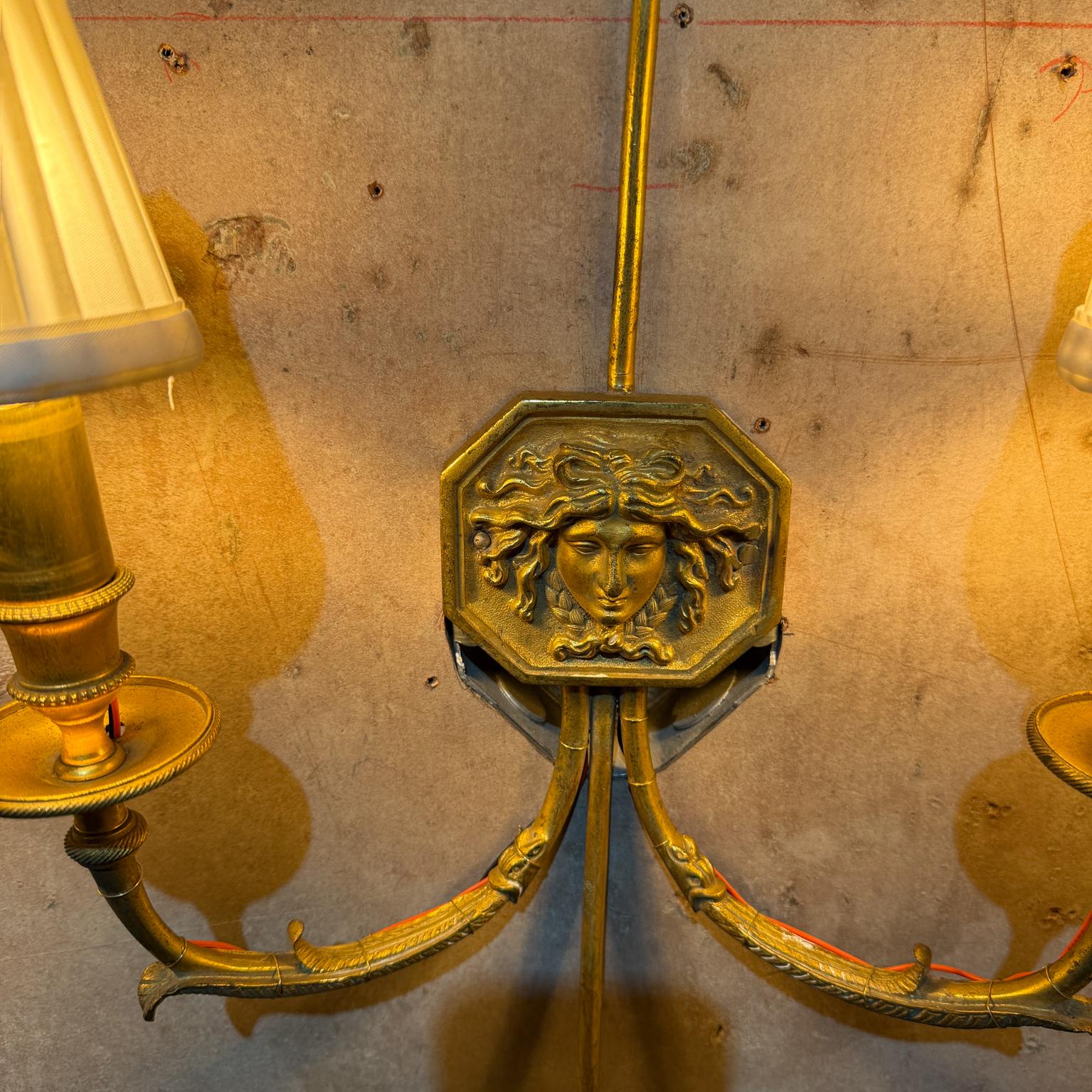 19th Century Late 1800s French Empire Bronze Wall Sconces For Sale