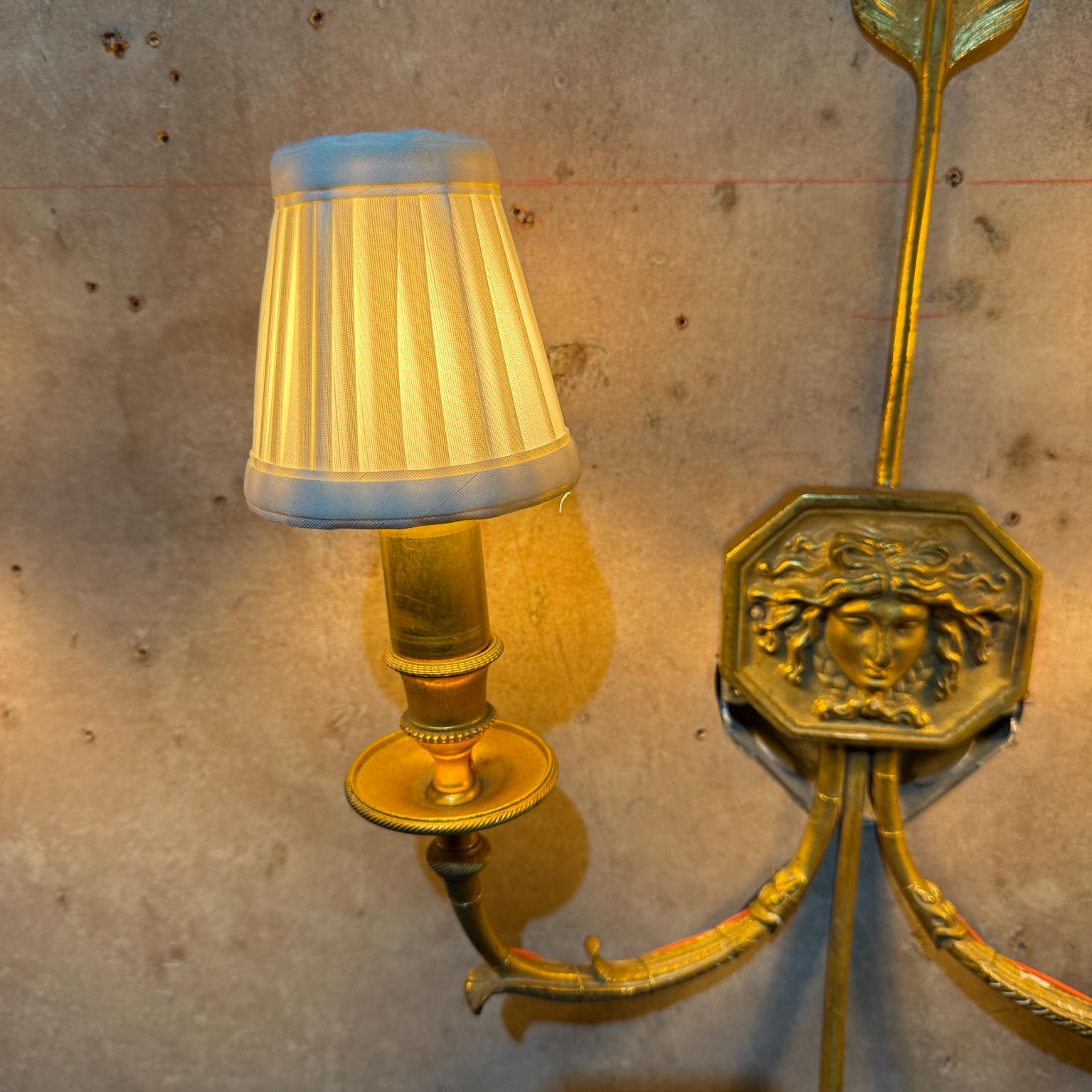 Late 1800s French Empire Bronze Wall Sconces For Sale 1