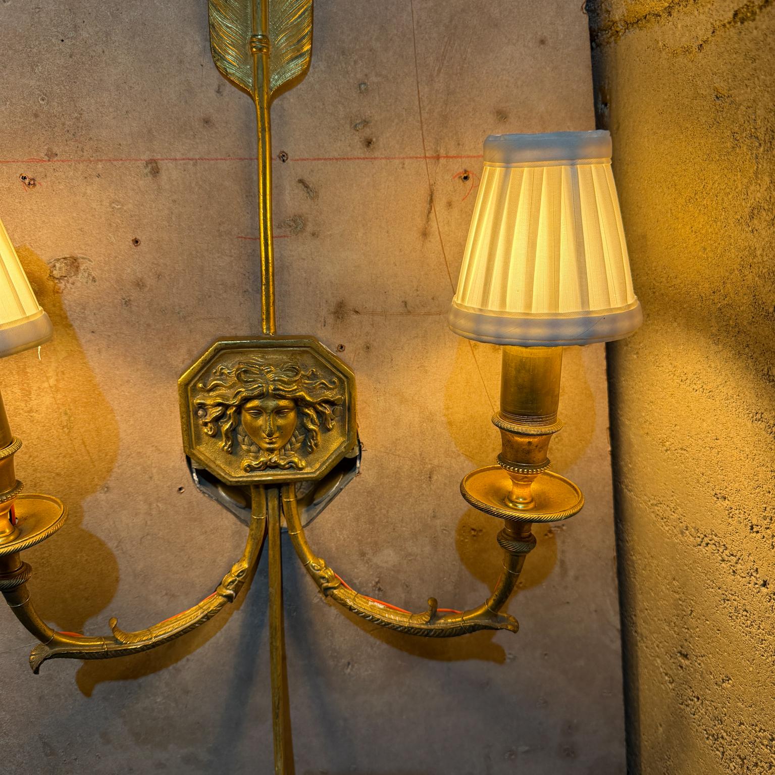 Late 1800s French Empire Bronze Wall Sconces For Sale 2