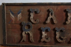 Late 1800s French Hand-Painted Wood Sign "Cafe Du Regal"