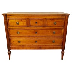 Antique Late 1800s French Louis XVI Cherry Wood Chest of Drawers