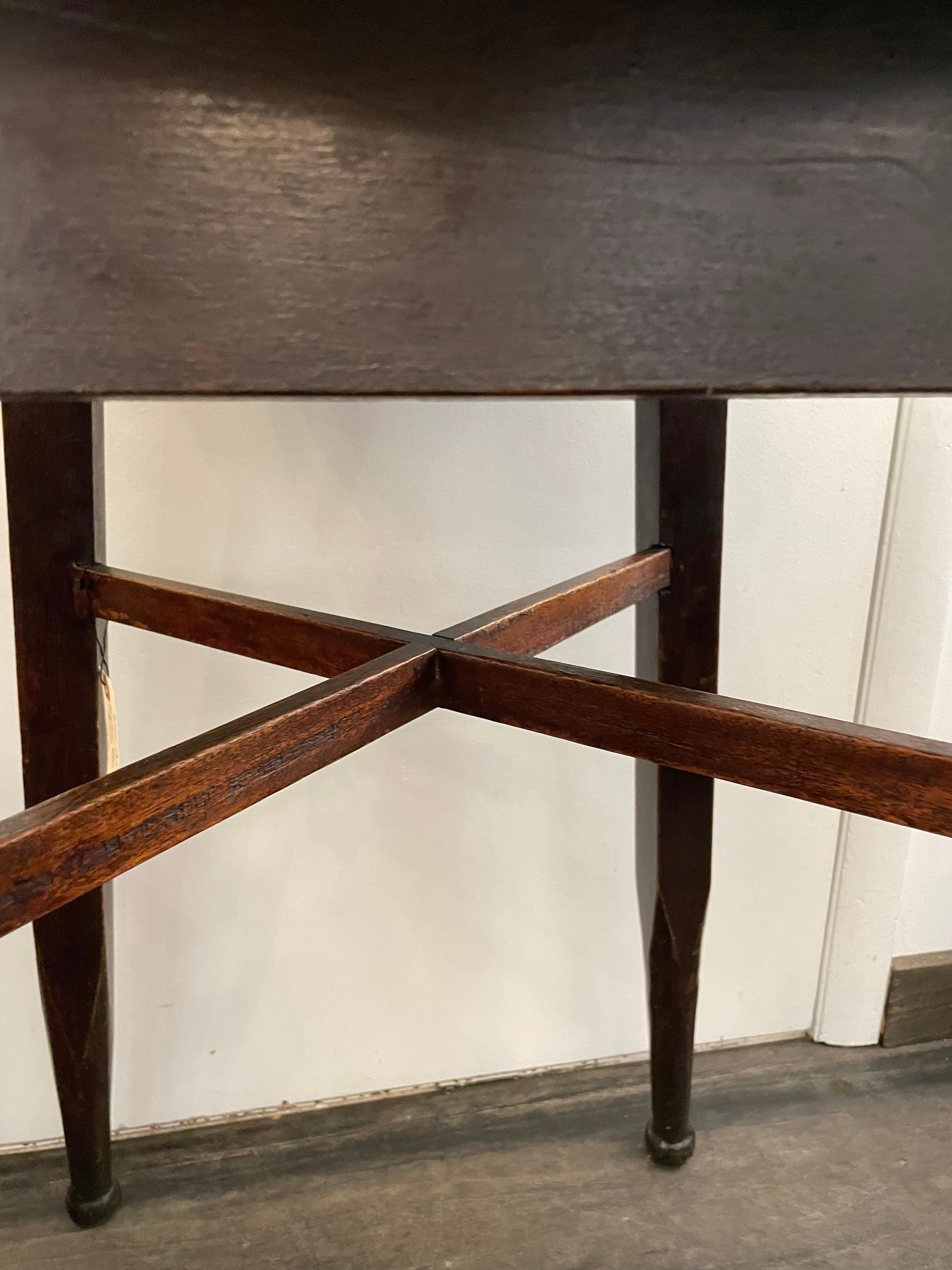 Wood Late 1800's French Oak Occasional Table For Sale