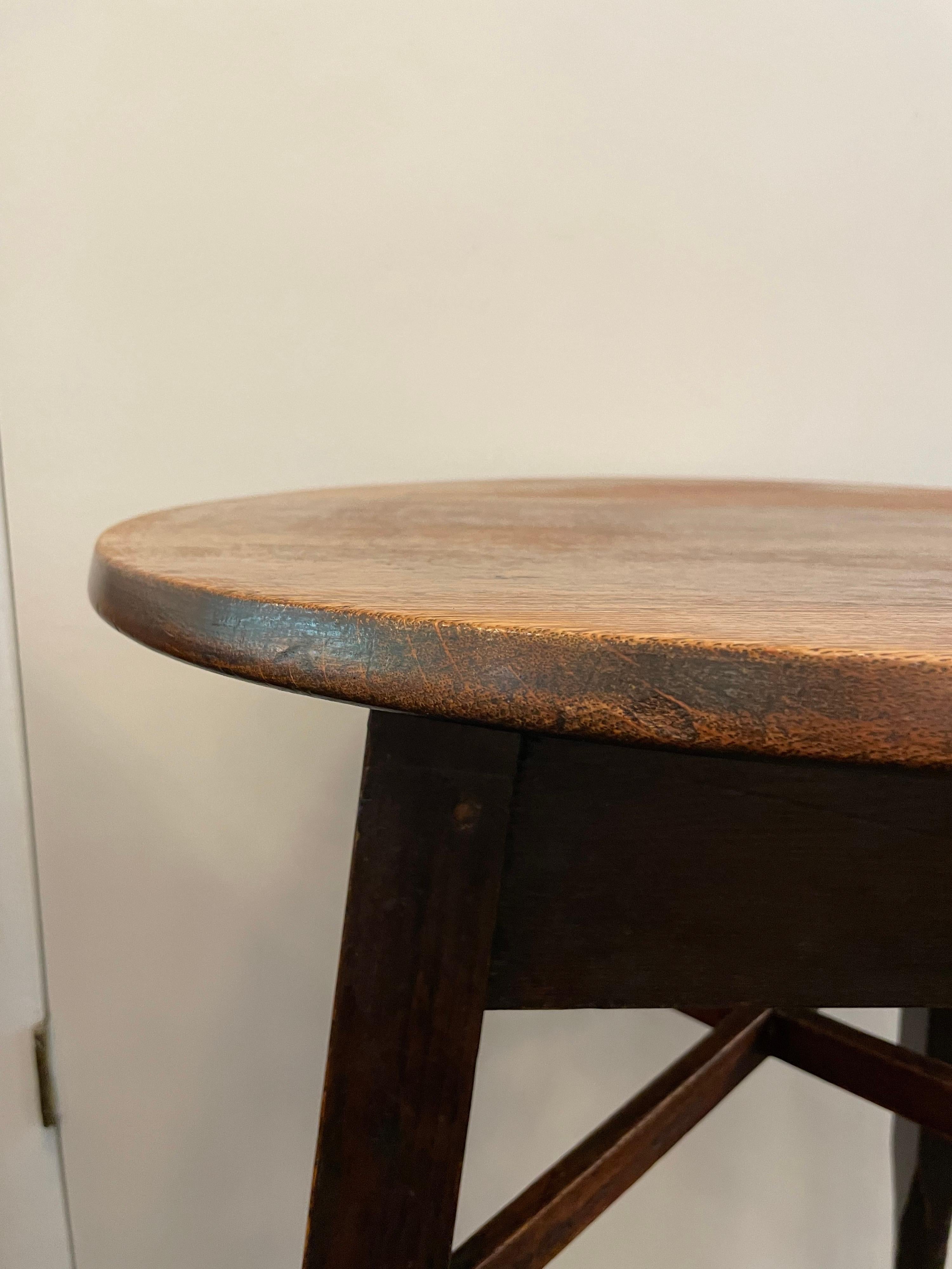 Late 1800's French Oak Occasional Table For Sale 1