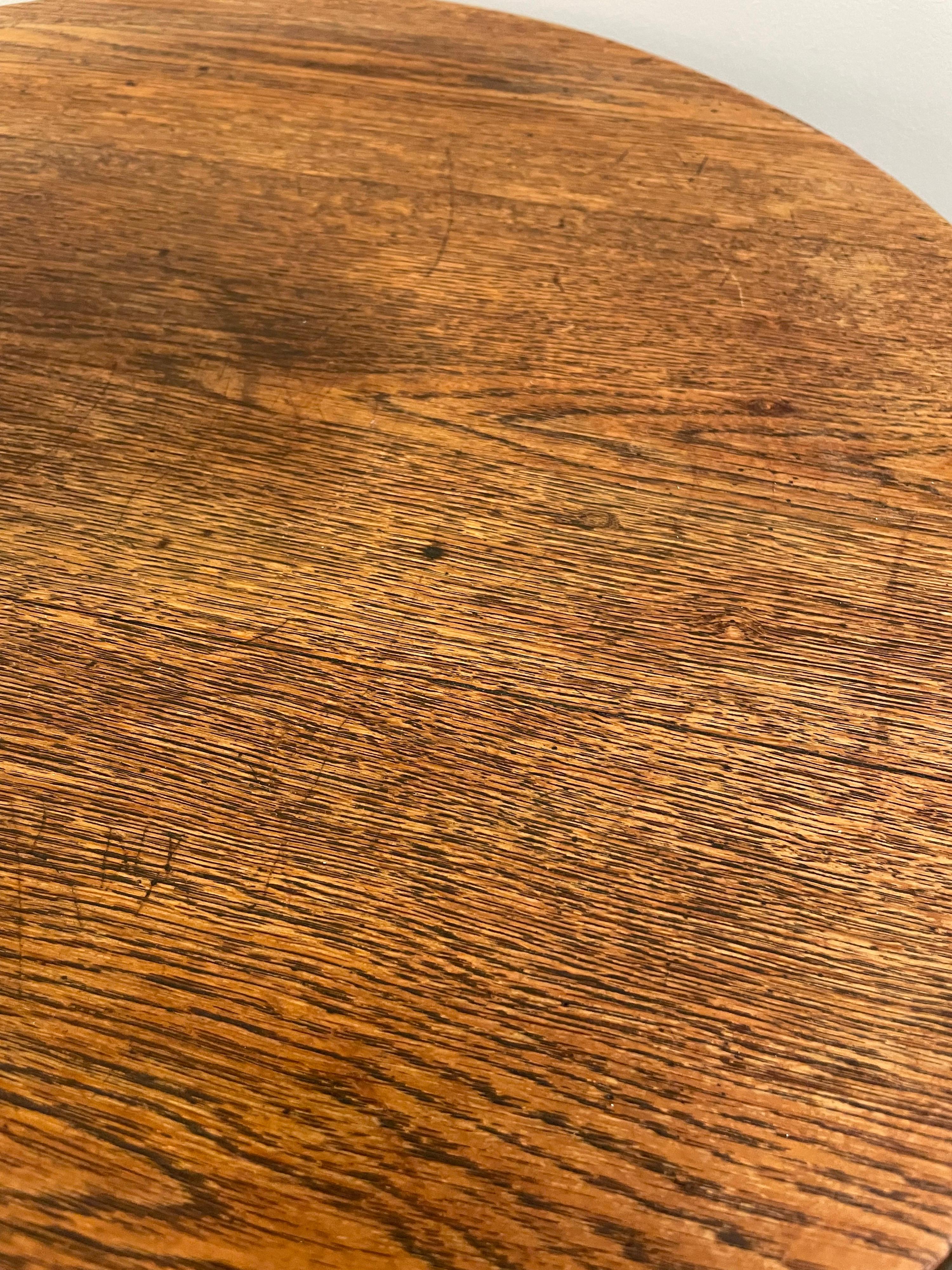 Late 1800's French Oak Occasional Table For Sale 3