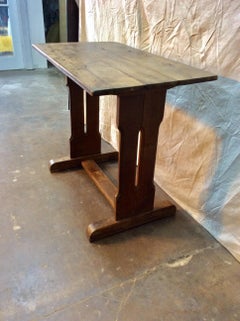 Late 1800s French Oak Trestle Table