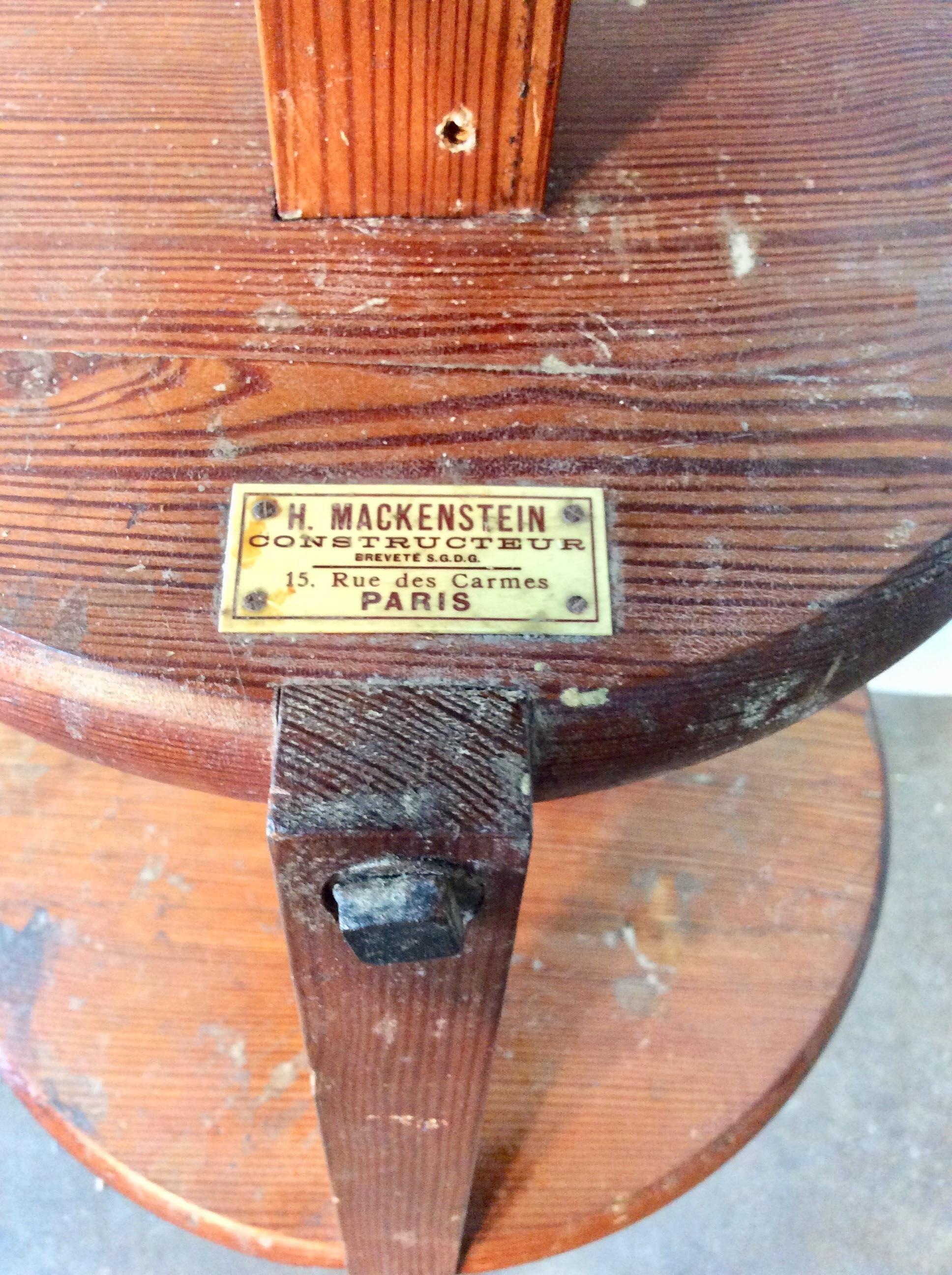 Late 1800s French Pine Camera Stand, H. Mackenstein, Paris For Sale 5