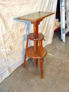 Late 1800s French Pine Camera Stand, H. Mackenstein, Paris